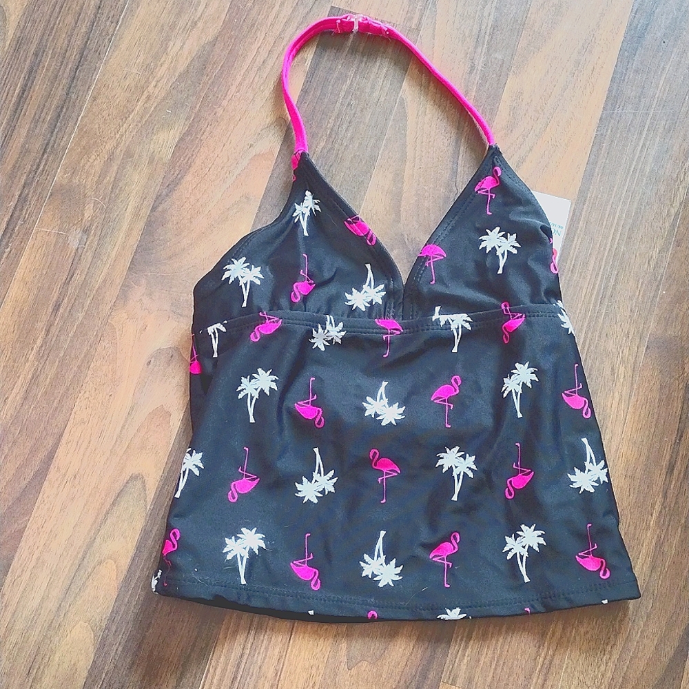 Ocean Pacific Palm Trees & Flamingo's NWT Halter Top Only